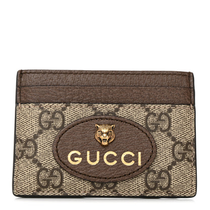 Gucci GG Supreme Monogram Neo Vintage Card Holder Beige Crop New Acero 1 of 6
