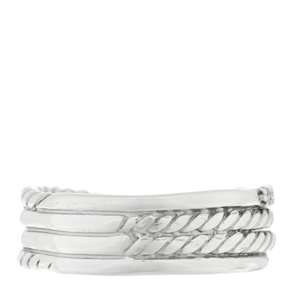 David Yurman Sterling Silver Diamond 7mm Crossover Ring 54 6.75 3 of 4