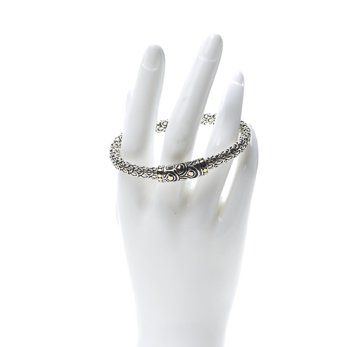 Sterling Silver 18K Yellow Gold 6mm Naga Station Bracelet
