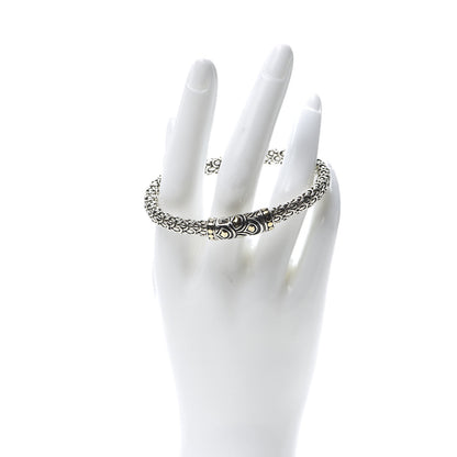 John Hardy Sterling Silver 18K Yellow Gold 6mm Naga Station Bracelet 2 of 6