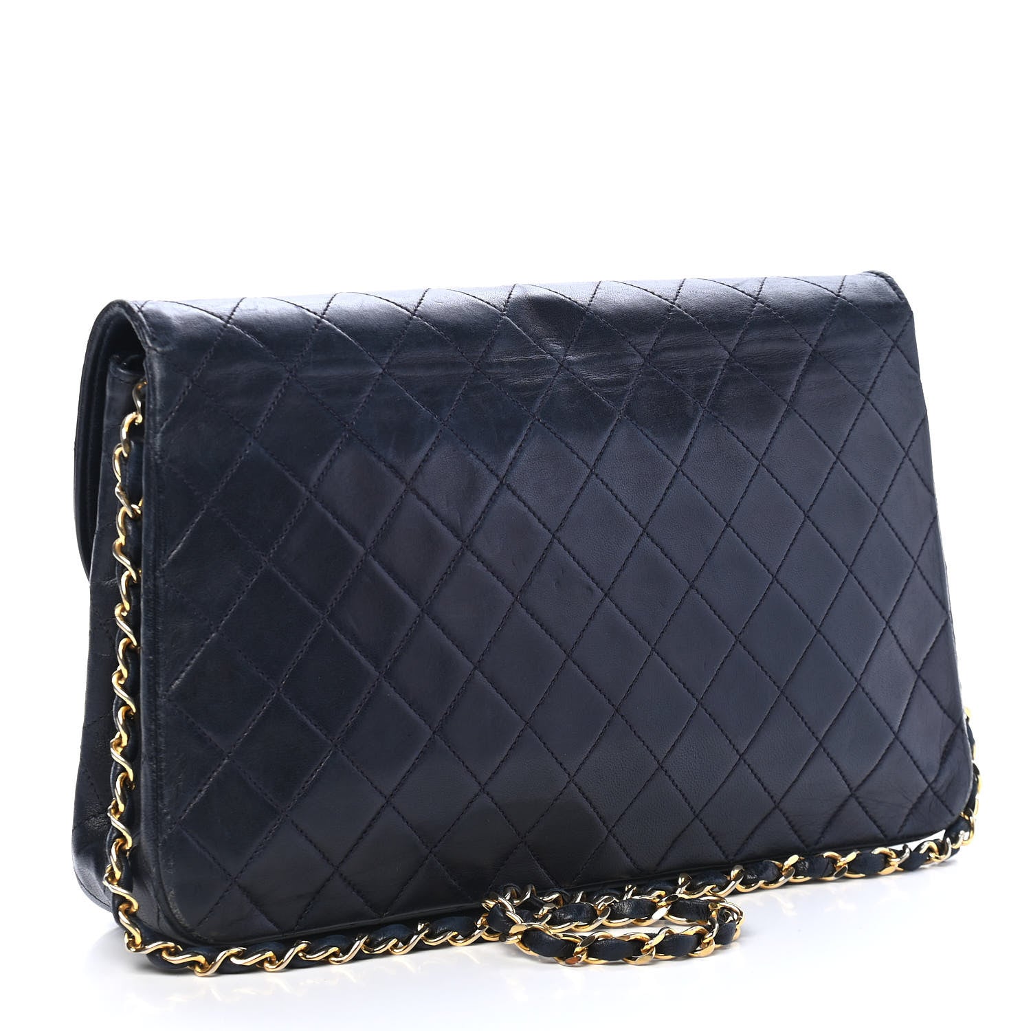 Chanel Lambskin Quilted Medium Single Flap Navy 2 of 8
