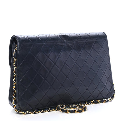 Chanel Lambskin Quilted Medium Single Flap Navy 2 of 8