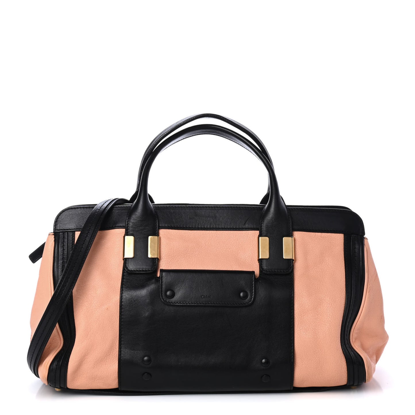 Calfskin Alice Satchel Anemone Pink Black