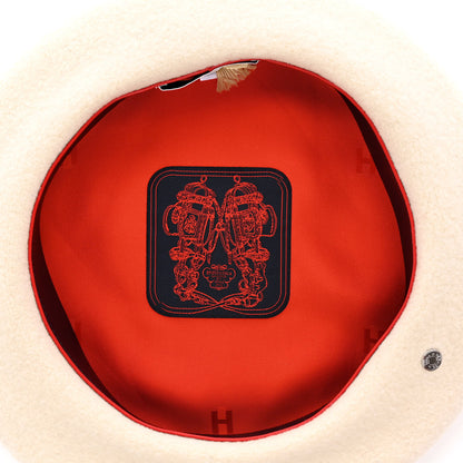 Hermes Merino Wool Bonnie Beret 56 Naturel 6 of 7