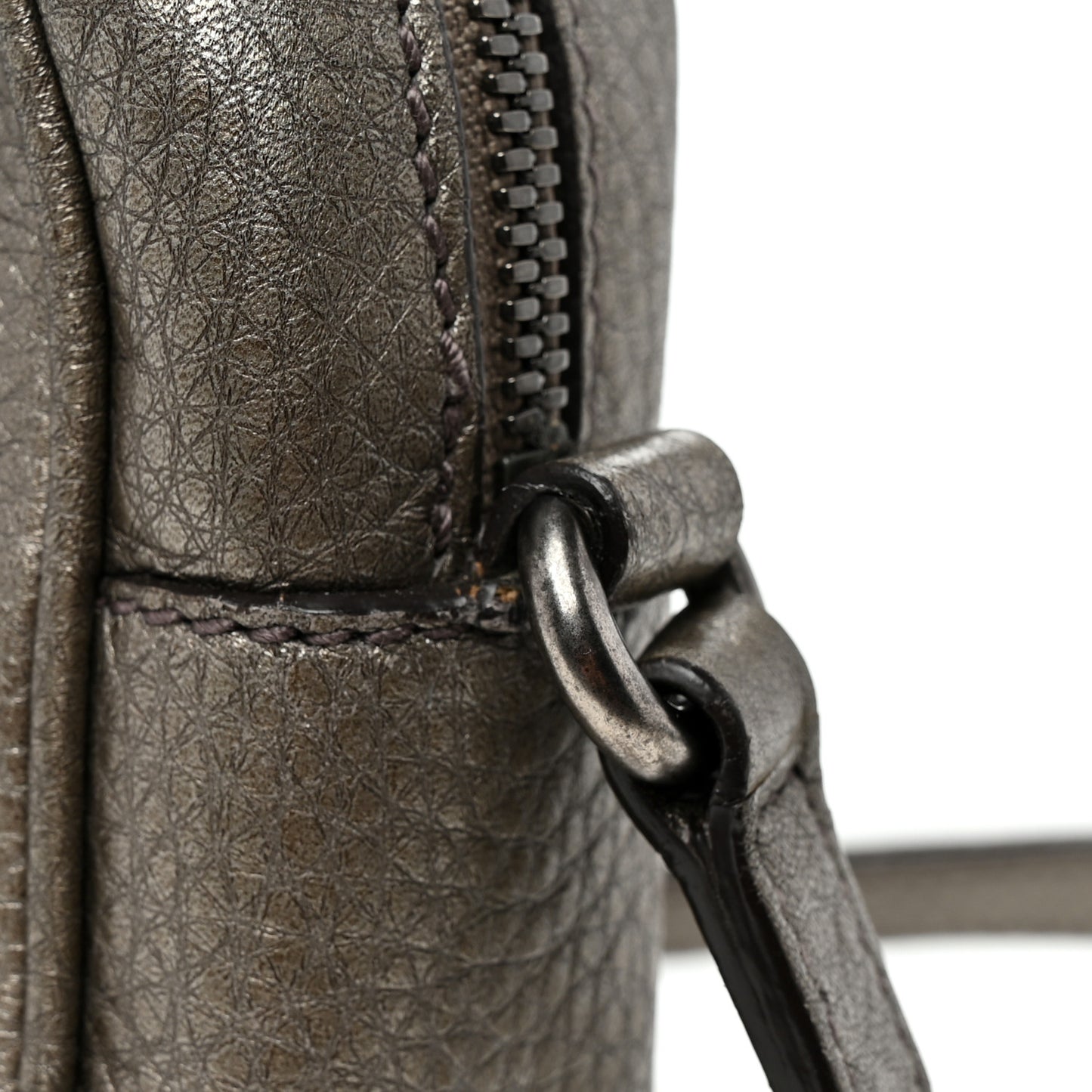 Metallic Cellarius Calfskin Small Soho Disco Bag Sasso