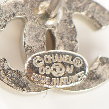 Chanel Crystal Timeless CC Earrings Silver 5 of 5