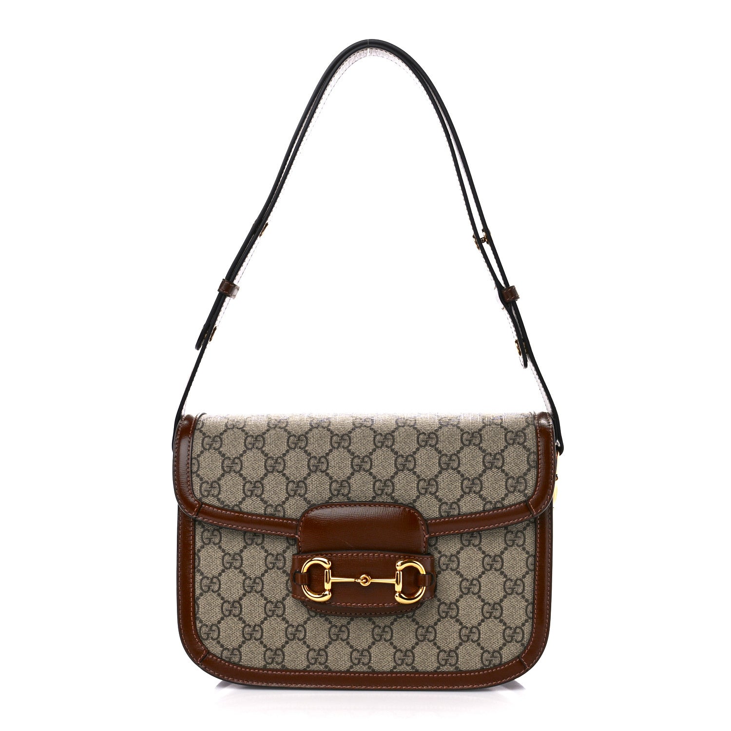 Gucci GG Supreme Monogram Horsebit 1955 Shoulder Bag Beige Brown Sugar 1 of 11