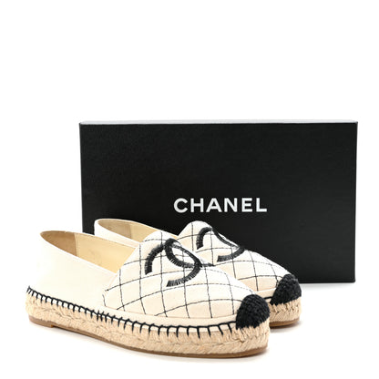 Chanel Fabric Biarritz CC Espadrilles 36 Beige Black 10 of 10