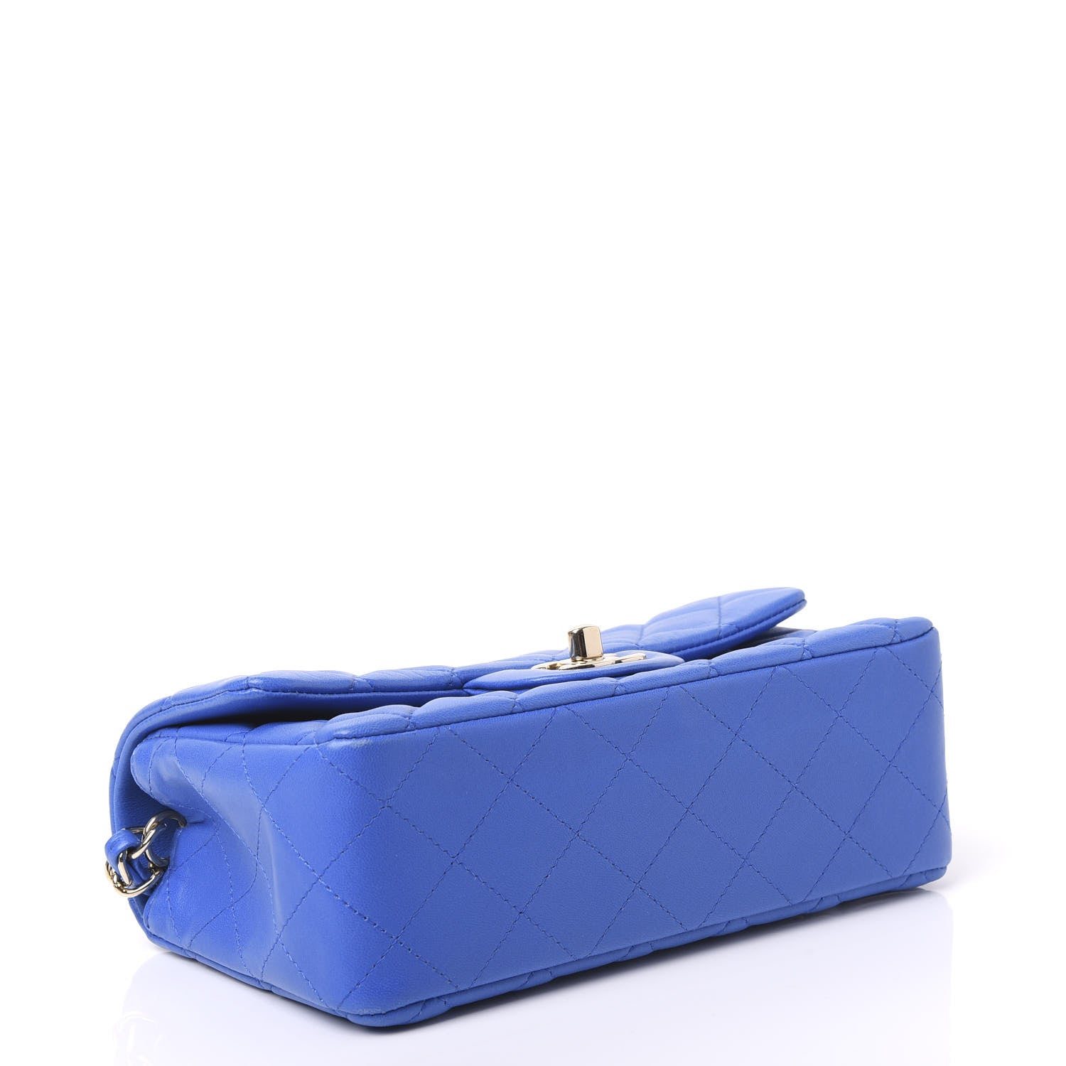 Chanel Lambskin Quilted Mini Rectangular Flap Blue 3 of 10