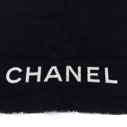 Chanel Cashmere CC Scarf Black White 2 of 3