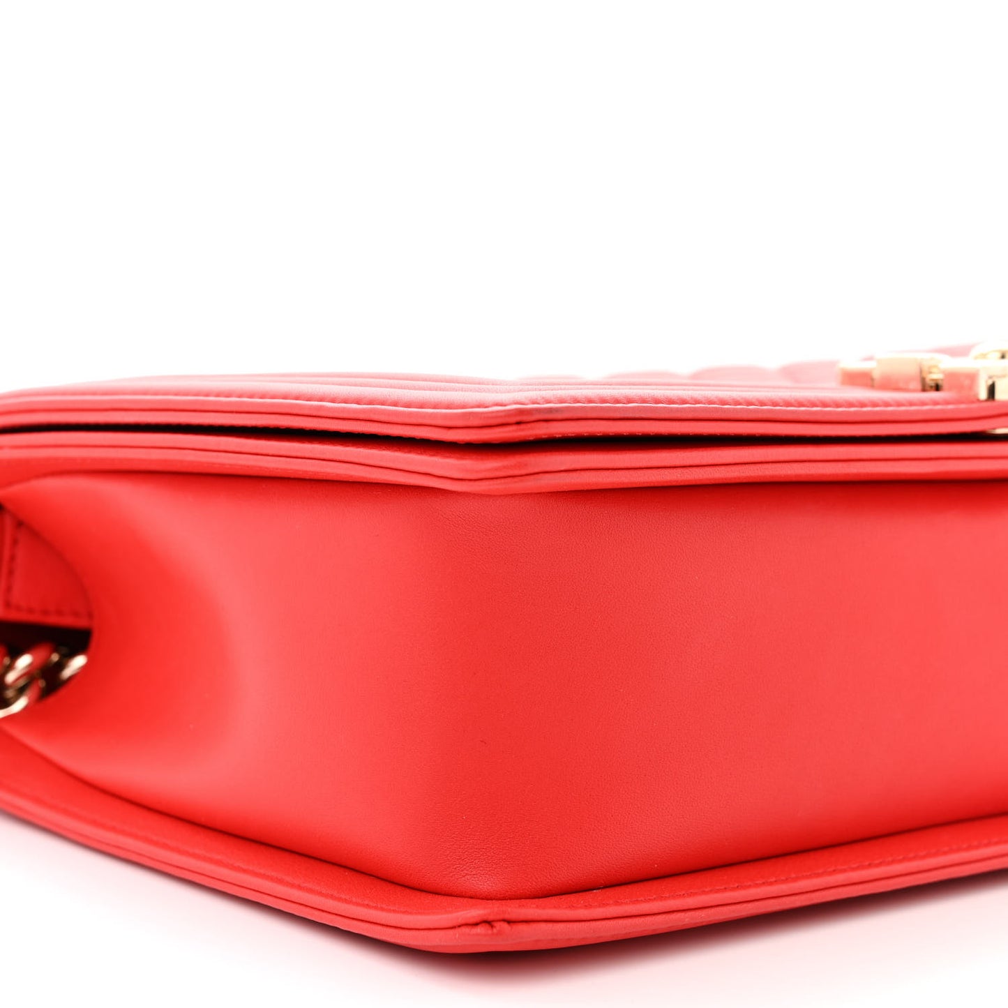 Calfskin Quilted New Medium Boy Flap Red