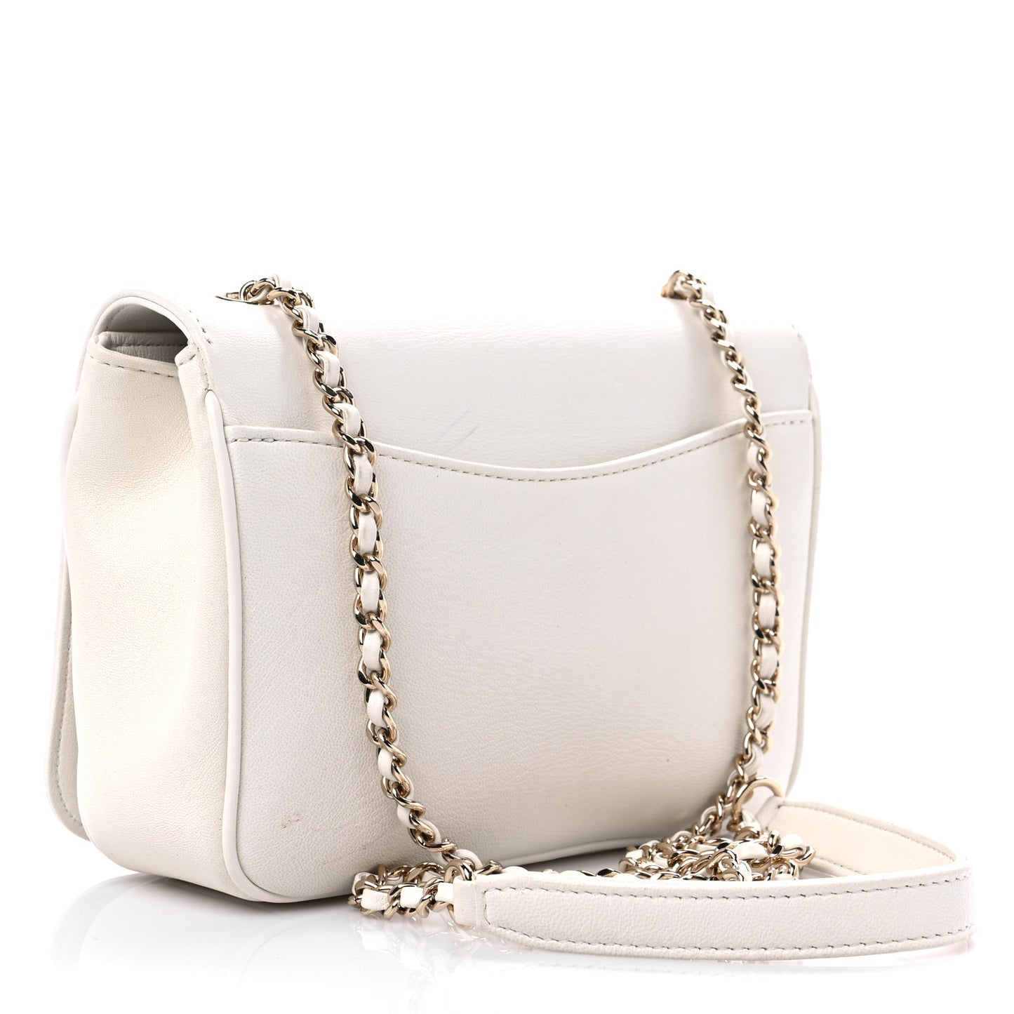 Lambskin CC Mania Flap Bag White