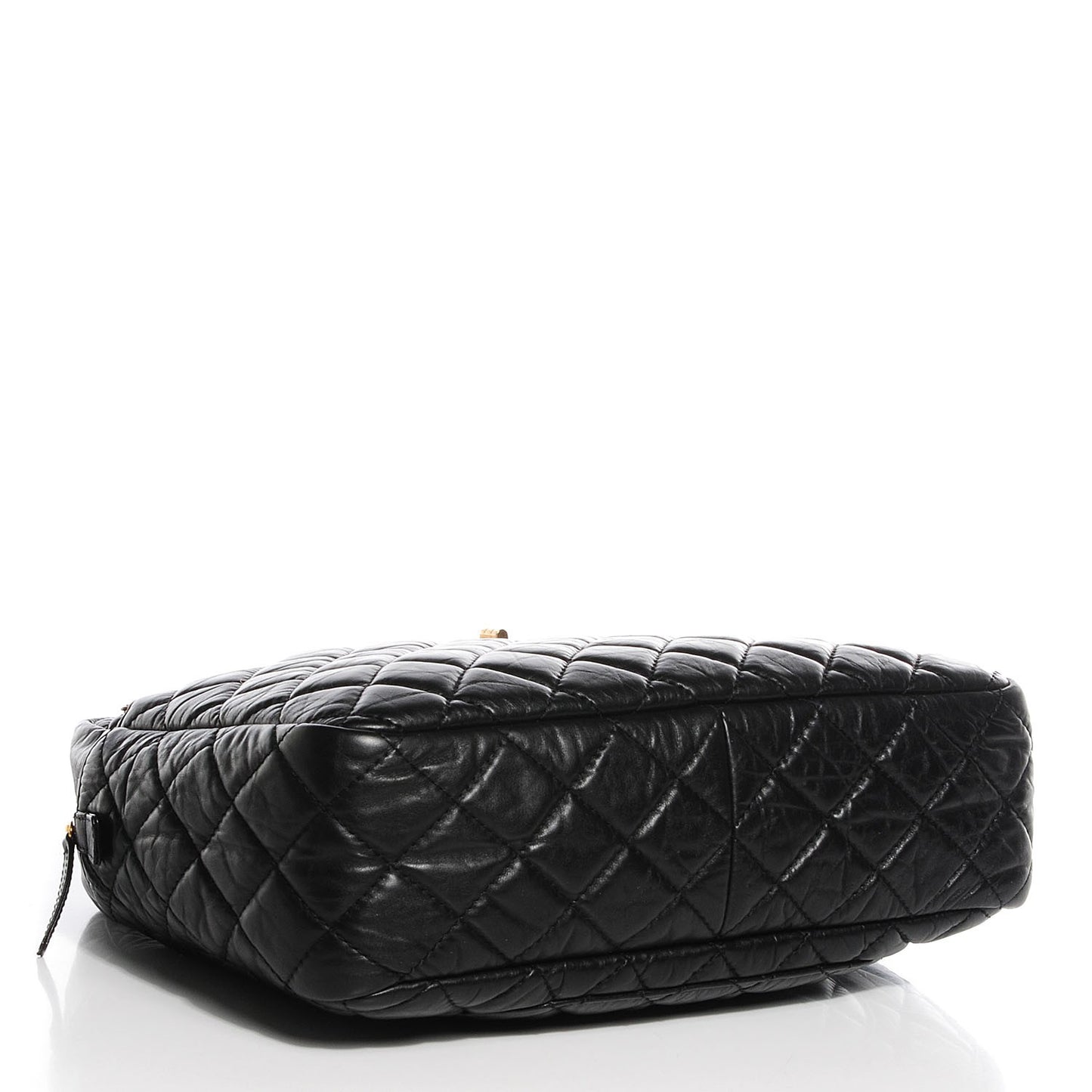Aged Calfskin Quilted Large Reissue Camera Case Black