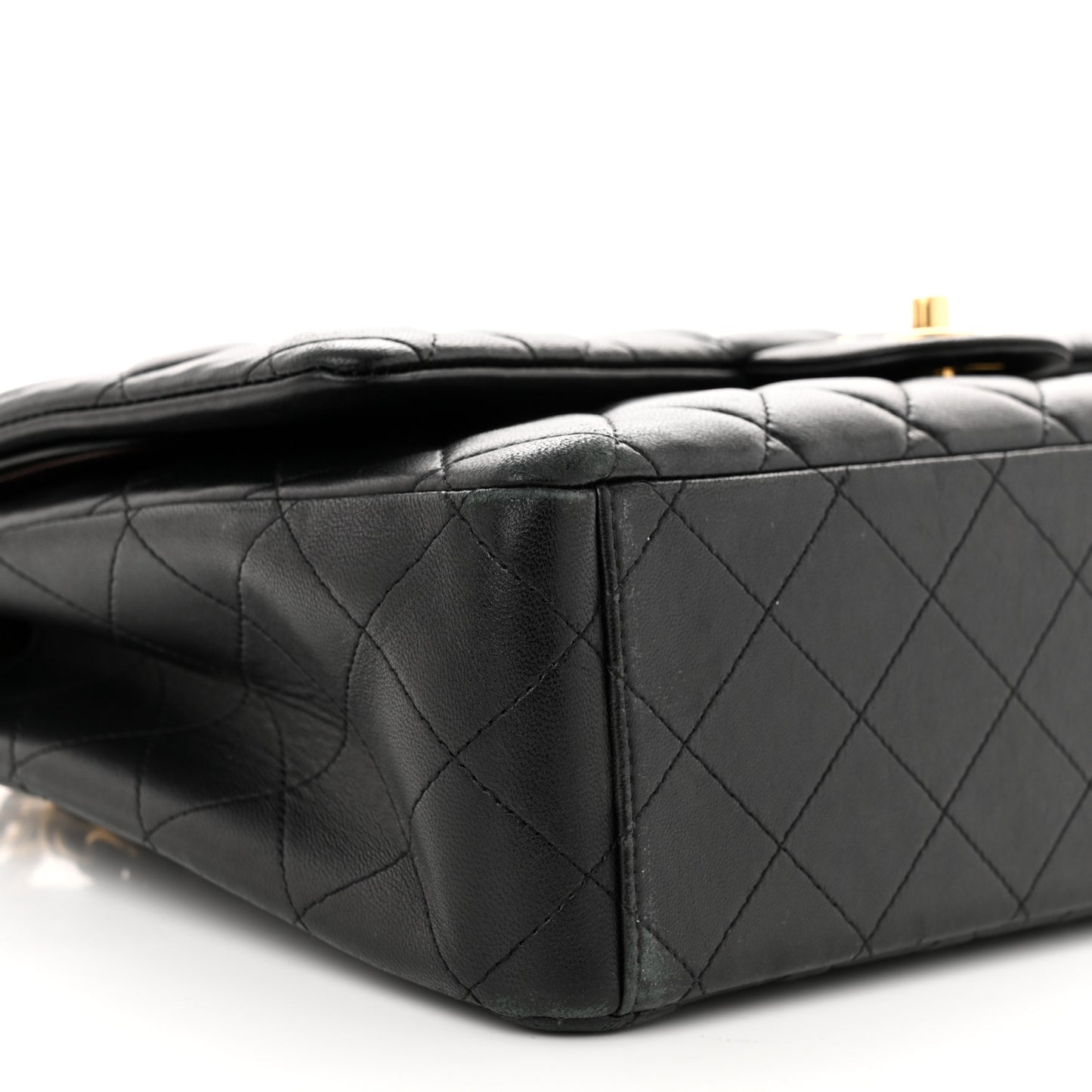 Lambskin Quilted Maxi Double Flap Black