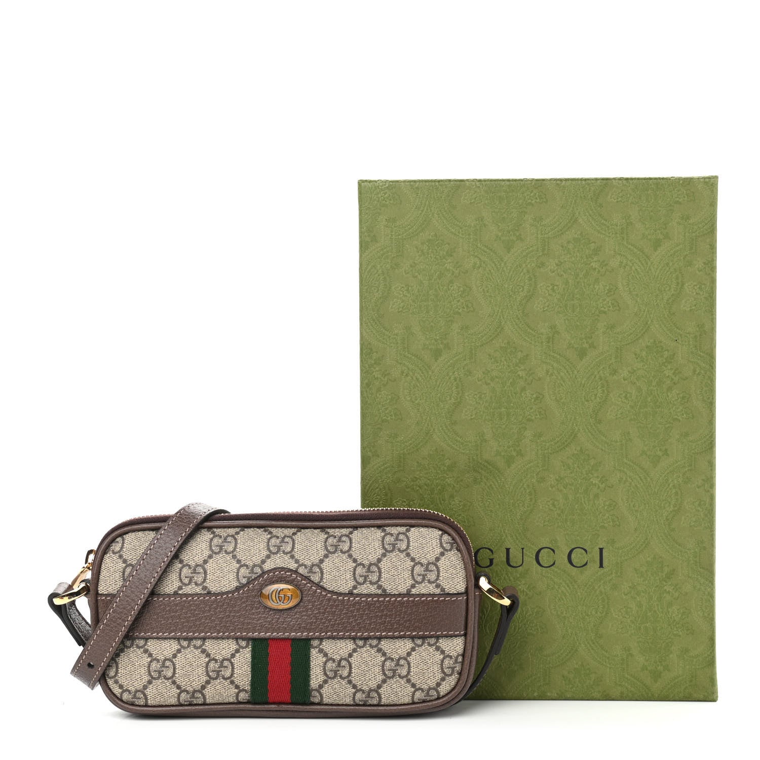 Gucci GG Supreme Monogram Web Mini Ophidia GG Bag Brown 10 of 10