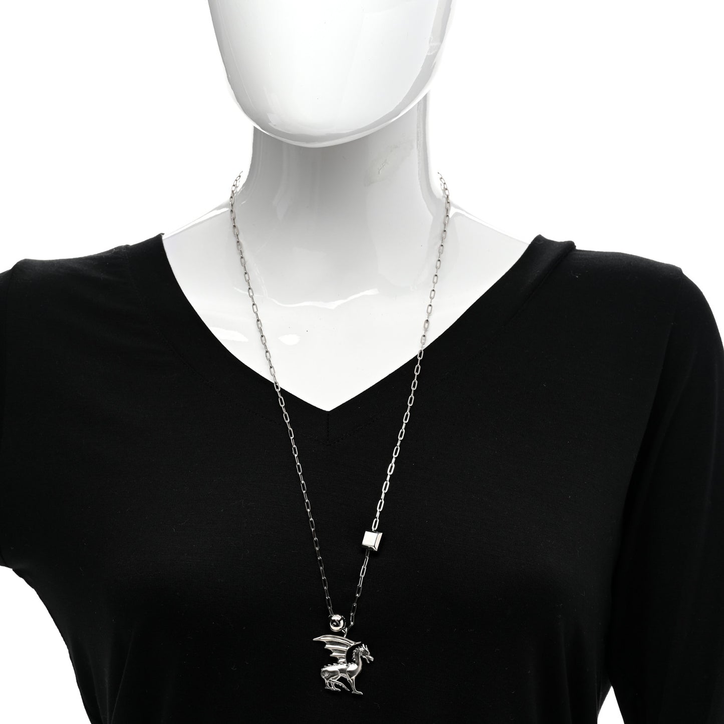 Palladium Talismans Dragon Aile Pendant Necklace
