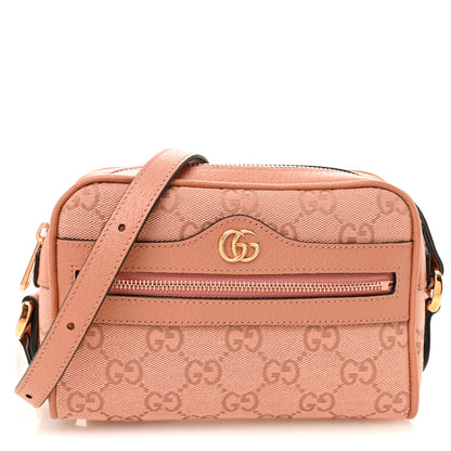 Gucci Monogram Textured Dollar Calfskin Mini Ophidia Shoulder Bag Cloche Rose Pink 1 of 11