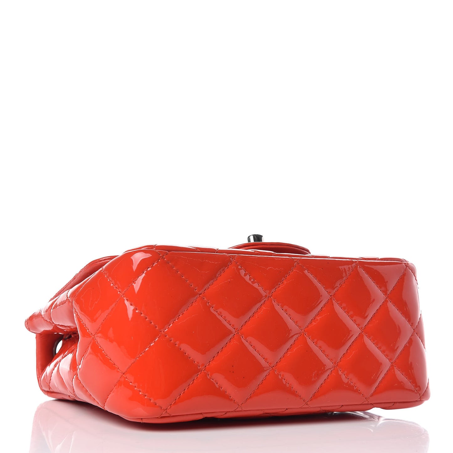 Patent Quilted Mini Square Flap Red