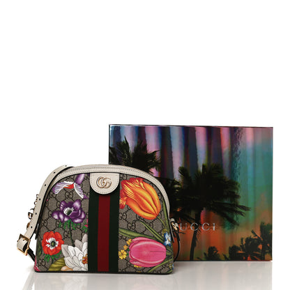 Gucci GG Supreme Monogram Flora Web GG Small Ophidia Dome Shoulder Bag White 12 of 12