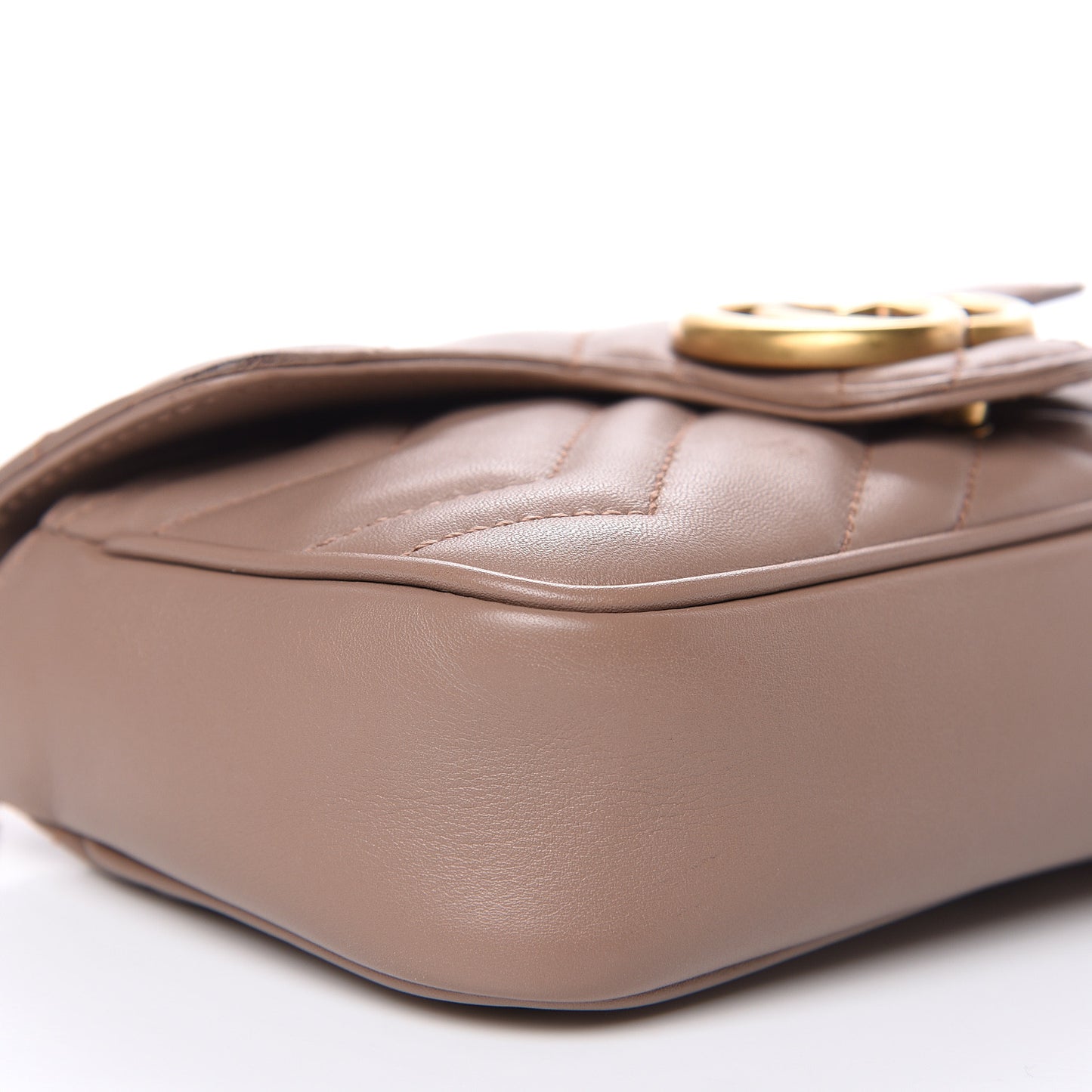 Calfskin Matelasse Super Mini GG Marmont Shoulder Bag Porcelain Rose