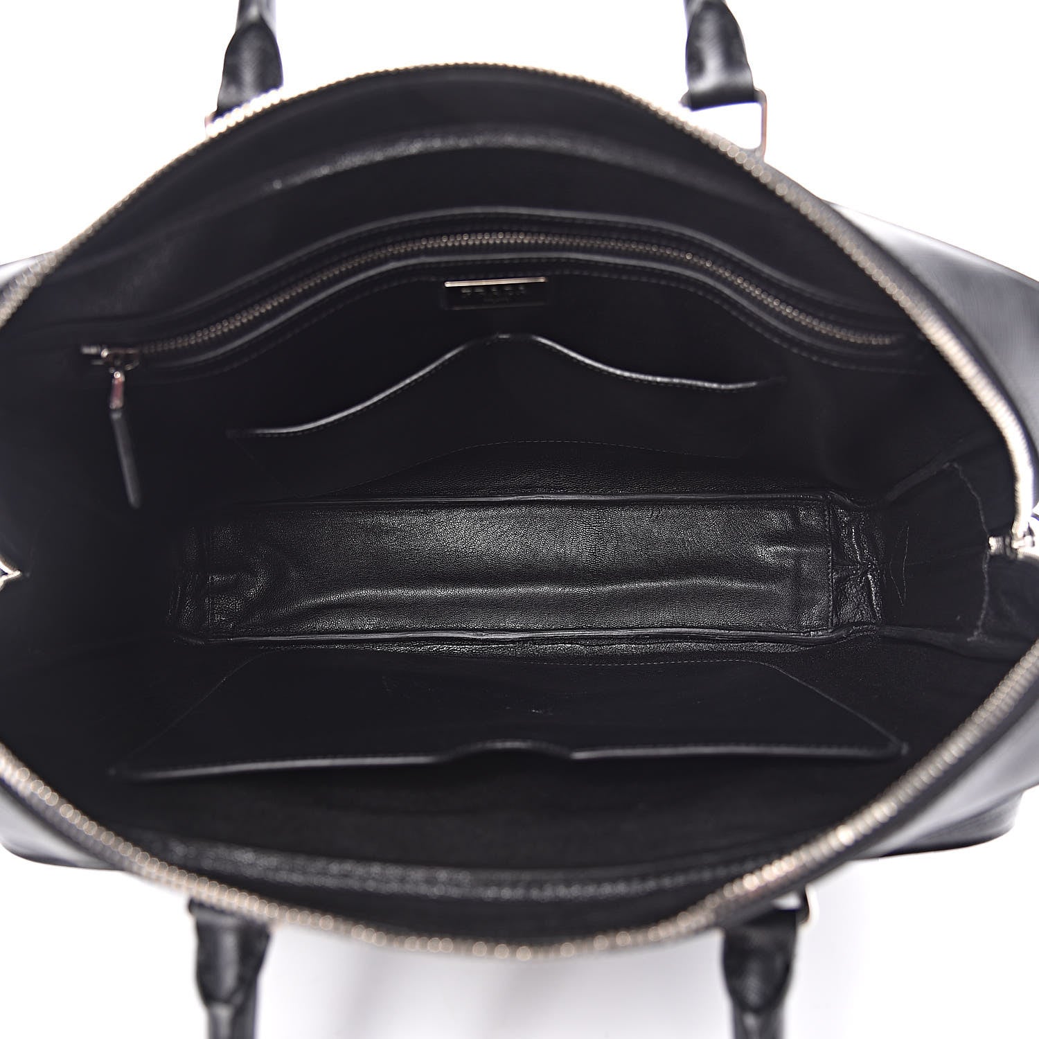 Prada Saffiano Cuir Front Zip Pocket Briefcase Black 5 of 14