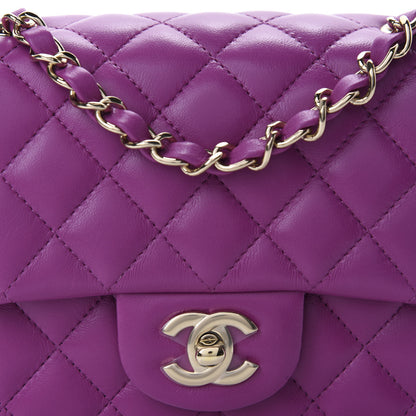 Chanel Lambskin Quilted Mini Square Flap Purple 10 of 10