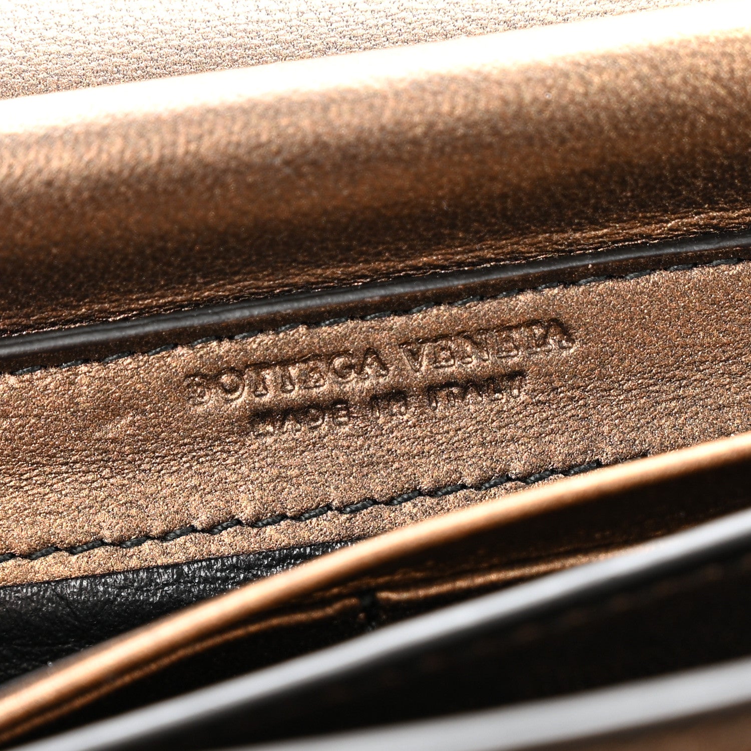 Bottega Veneta Metallic Nappa Intrecciato Continental Wallet on Chain Dark Copper 7 of 14