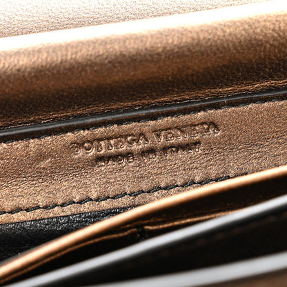 Bottega Veneta Metallic Nappa Intrecciato Continental Wallet on Chain Dark Copper 7 of 14