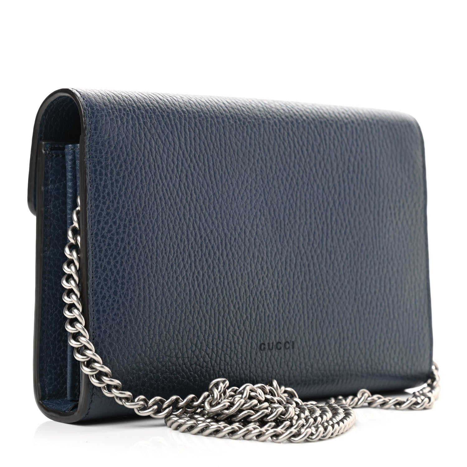 Gucci Dollar Calfskin Crystal Mini Dionysus Chain Wallet Blue Agata Black Diamond 3 of 10