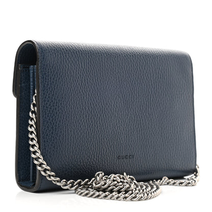 Gucci Dollar Calfskin Crystal Mini Dionysus Chain Wallet Blue Agata Black Diamond 3 of 10