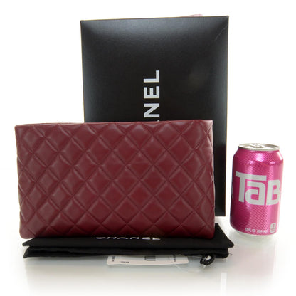 Chanel Lambskin Quilted Clutch Red 2 of 8