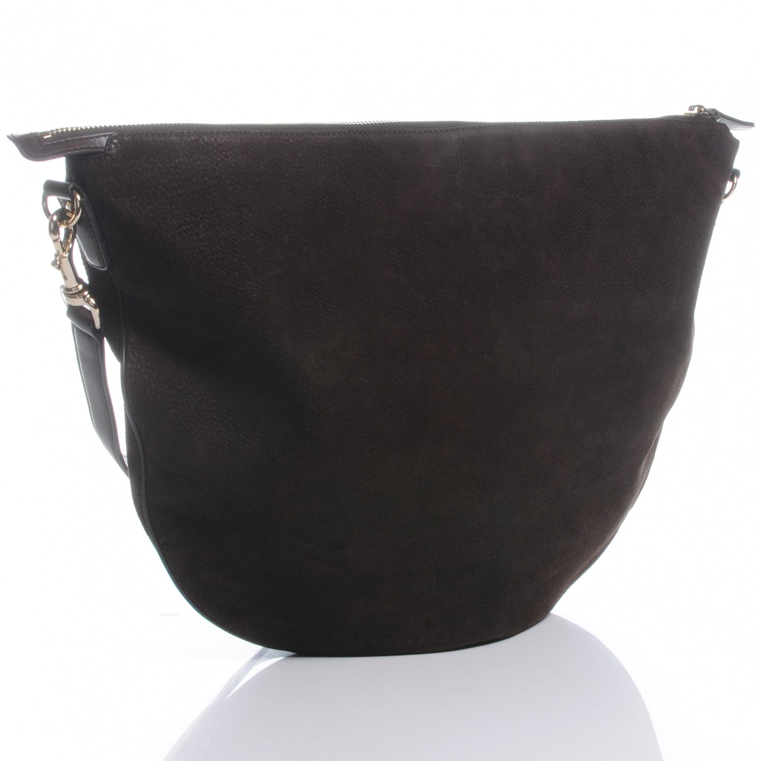 Gucci Nubuck Suede Large Web Messenger Bag Dark Brown 7 of 10