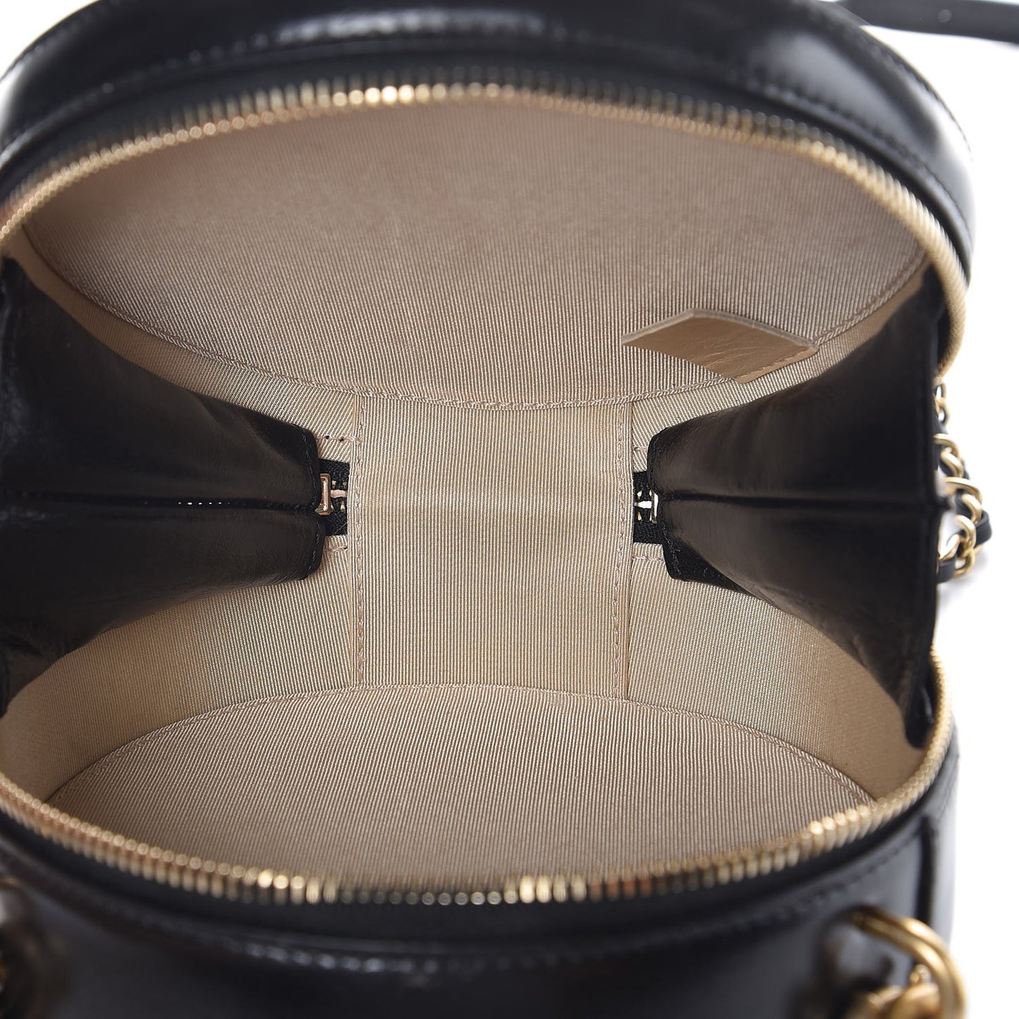 Glazed Calfskin Round As Earth Evening Bag Black