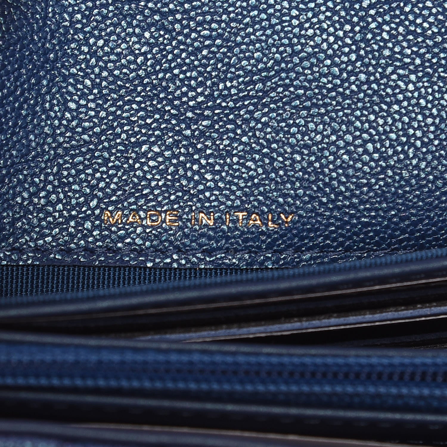 Chanel Iridescent Caviar Quilted Medium Flap Wallet Blue 7 of 11