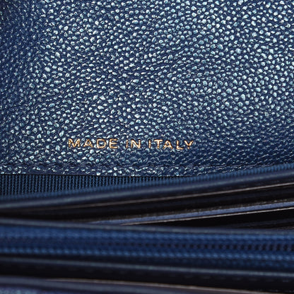 Chanel Iridescent Caviar Quilted Medium Flap Wallet Blue 7 of 11