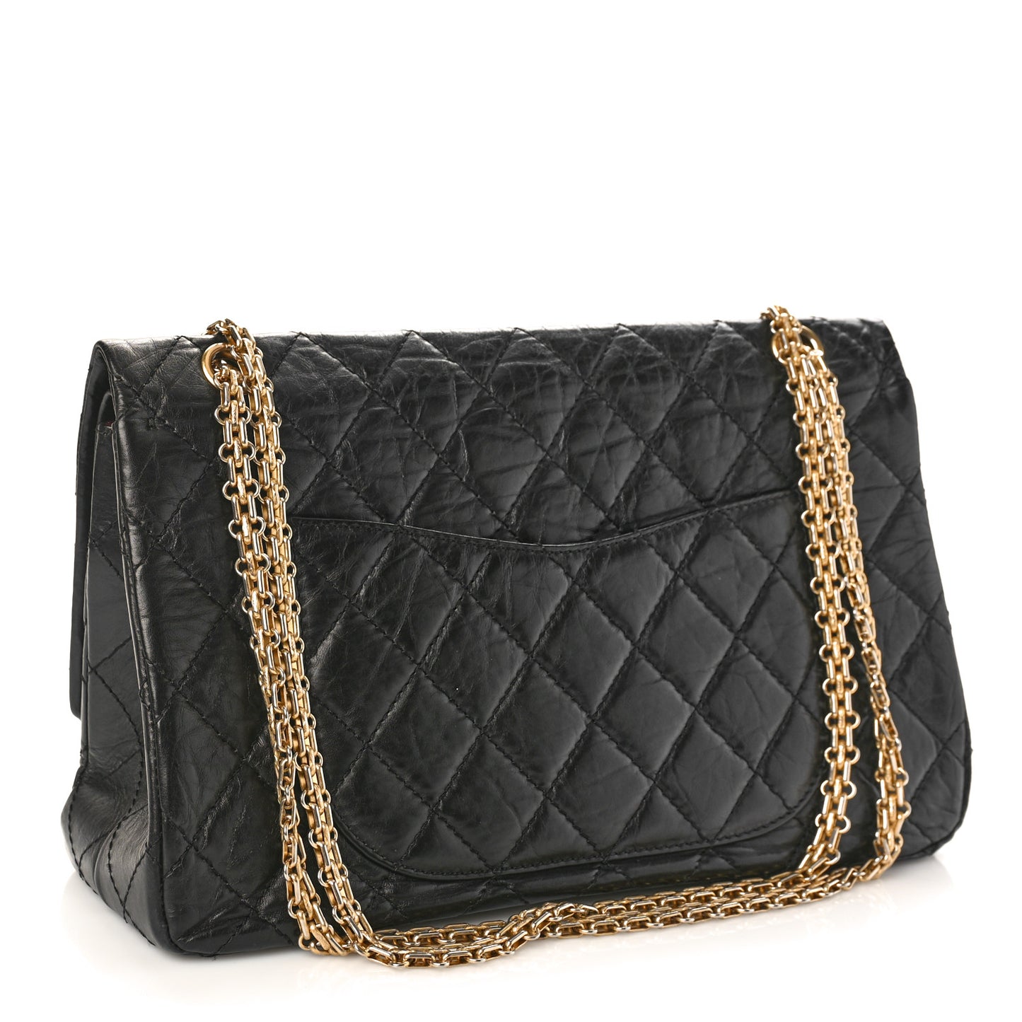 Aged Calfskin Quilted 2.55 Reissue 227 Flap Black