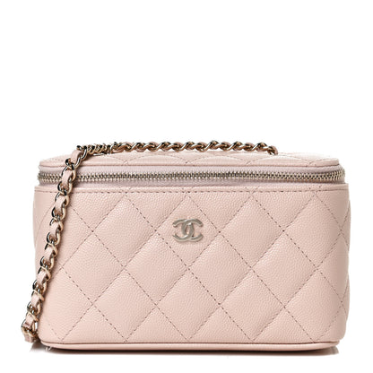 Chanel Caviar Quilted Small Vanity Case With Chain Light Beige 2 of 10