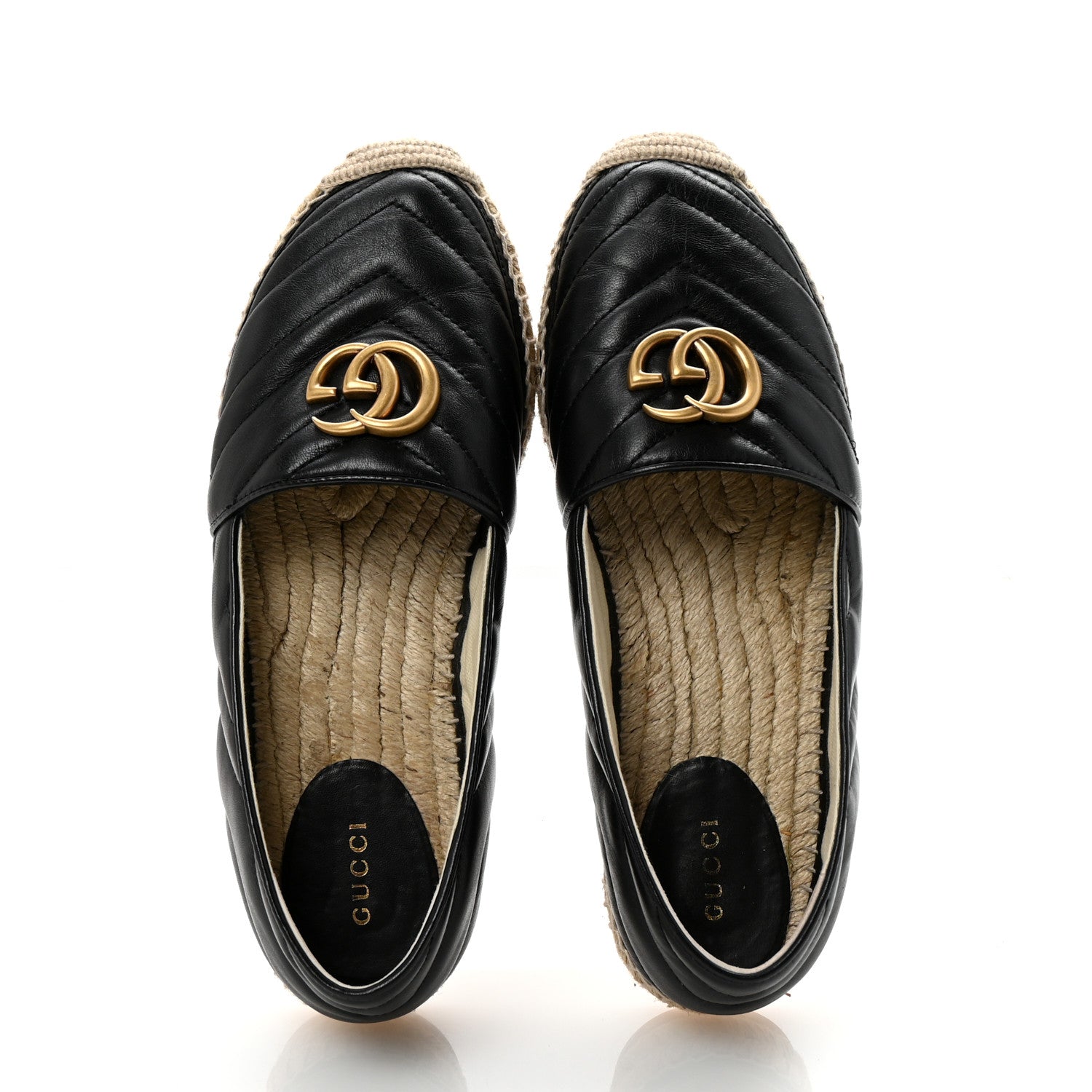 Gucci Nappa Matelasse GG Marmont Espadrilles 38.5 Black 2 of 10