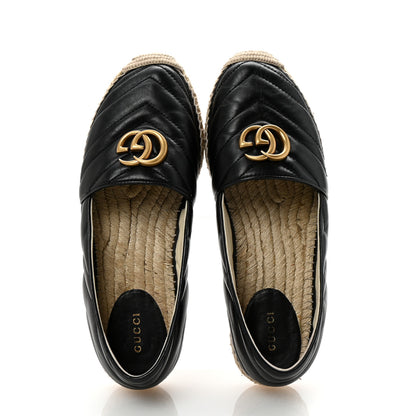 Gucci Nappa Matelasse GG Marmont Espadrilles 38.5 Black 2 of 10