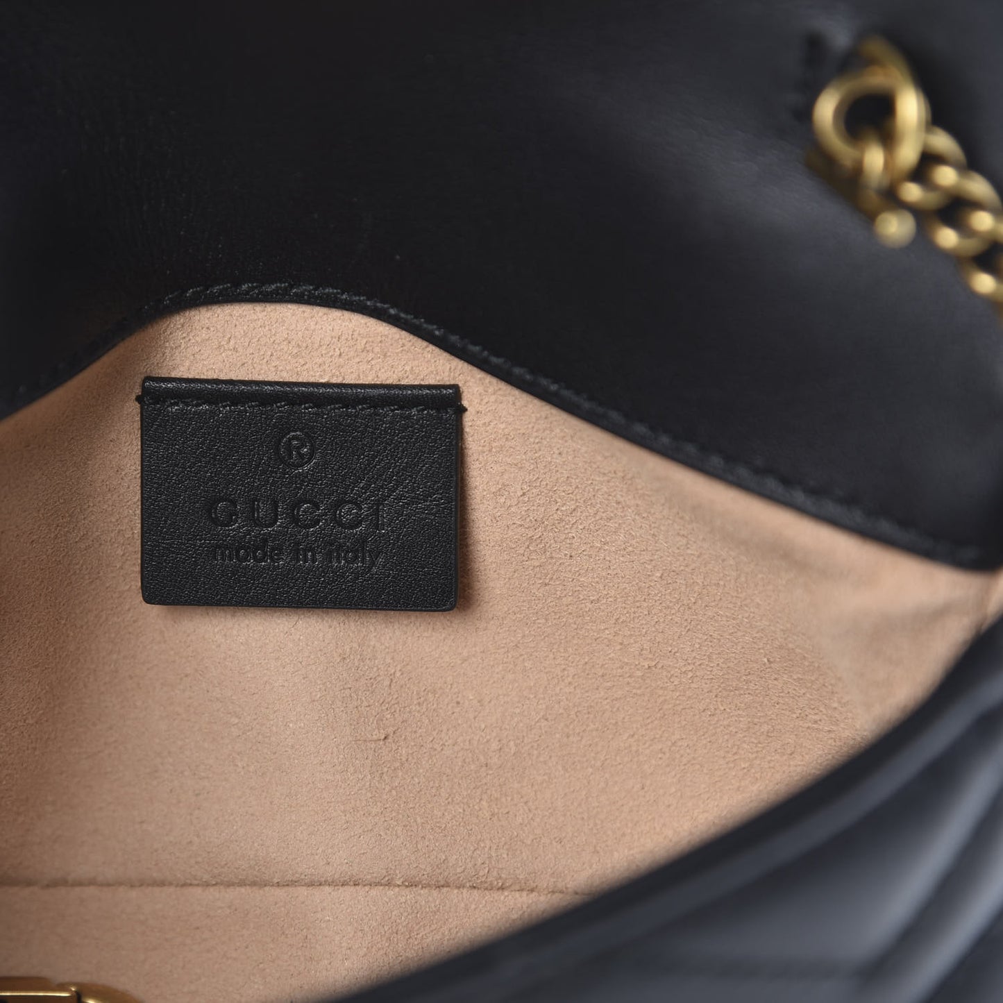 Calfskin Matelasse Super Mini GG Marmont Shoulder Bag Black