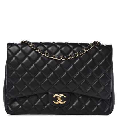 Chanel Lambskin Quilted Maxi Double Flap Black 1 of 8