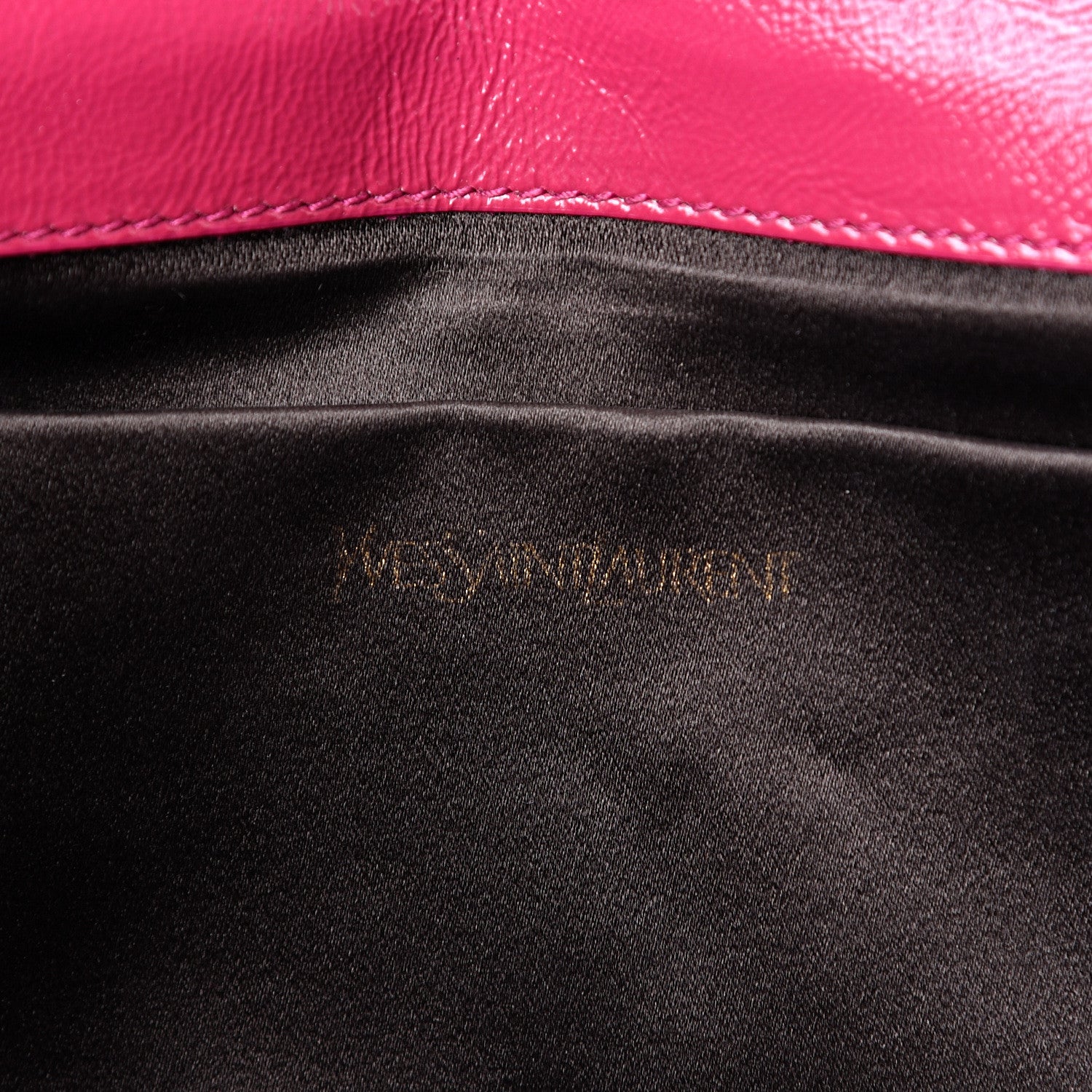 Saint Laurent Textured Patent Monogram Large Belle De Jour Clutch Fuchsia 5 of 11
