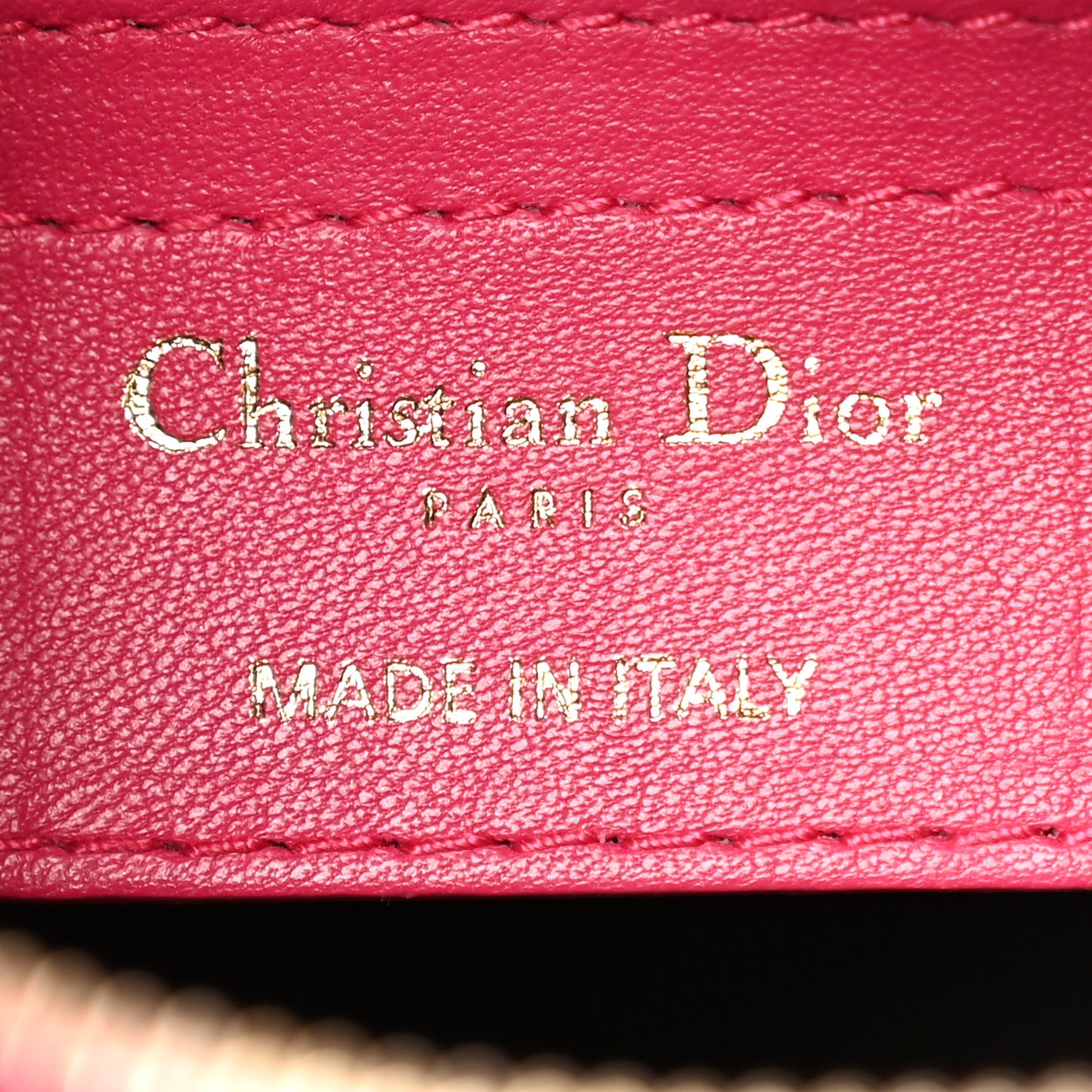 Lambskin Cannage Medium Lady Dior Fuchsia