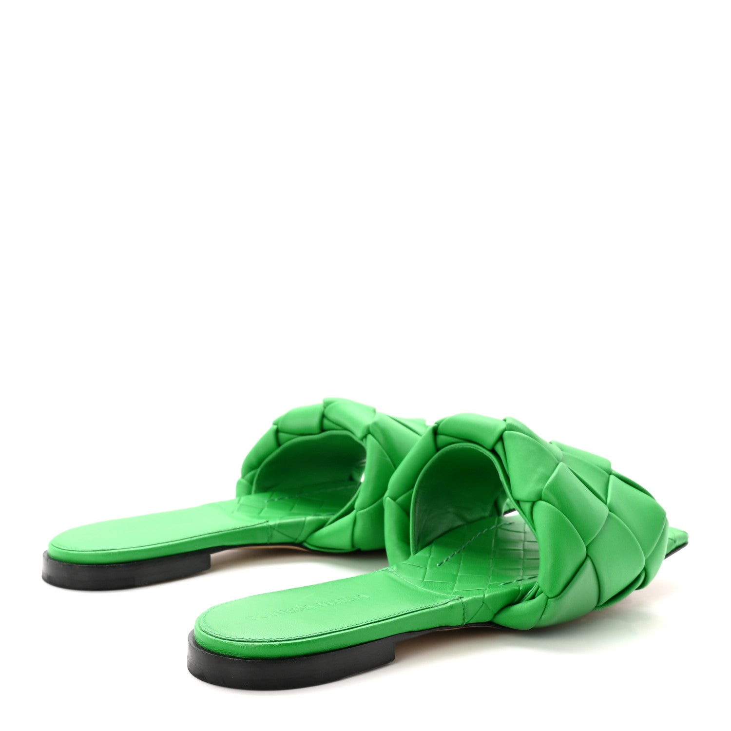 Bottega Veneta Nappa Maxi Intrecciato Lido Flat Sandals 40.5 Grass 5 of 8