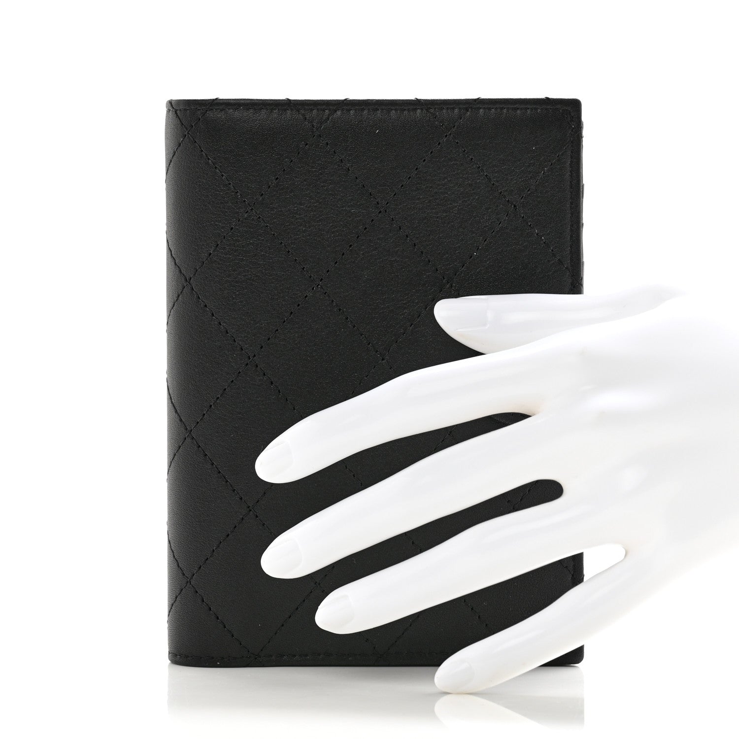Chanel Grained Calfskin Quilted passport Holder Wallet So Black 2 of 8