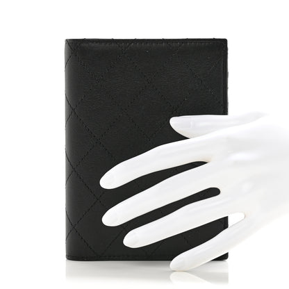 Chanel Grained Calfskin Quilted passport Holder Wallet So Black 2 of 8