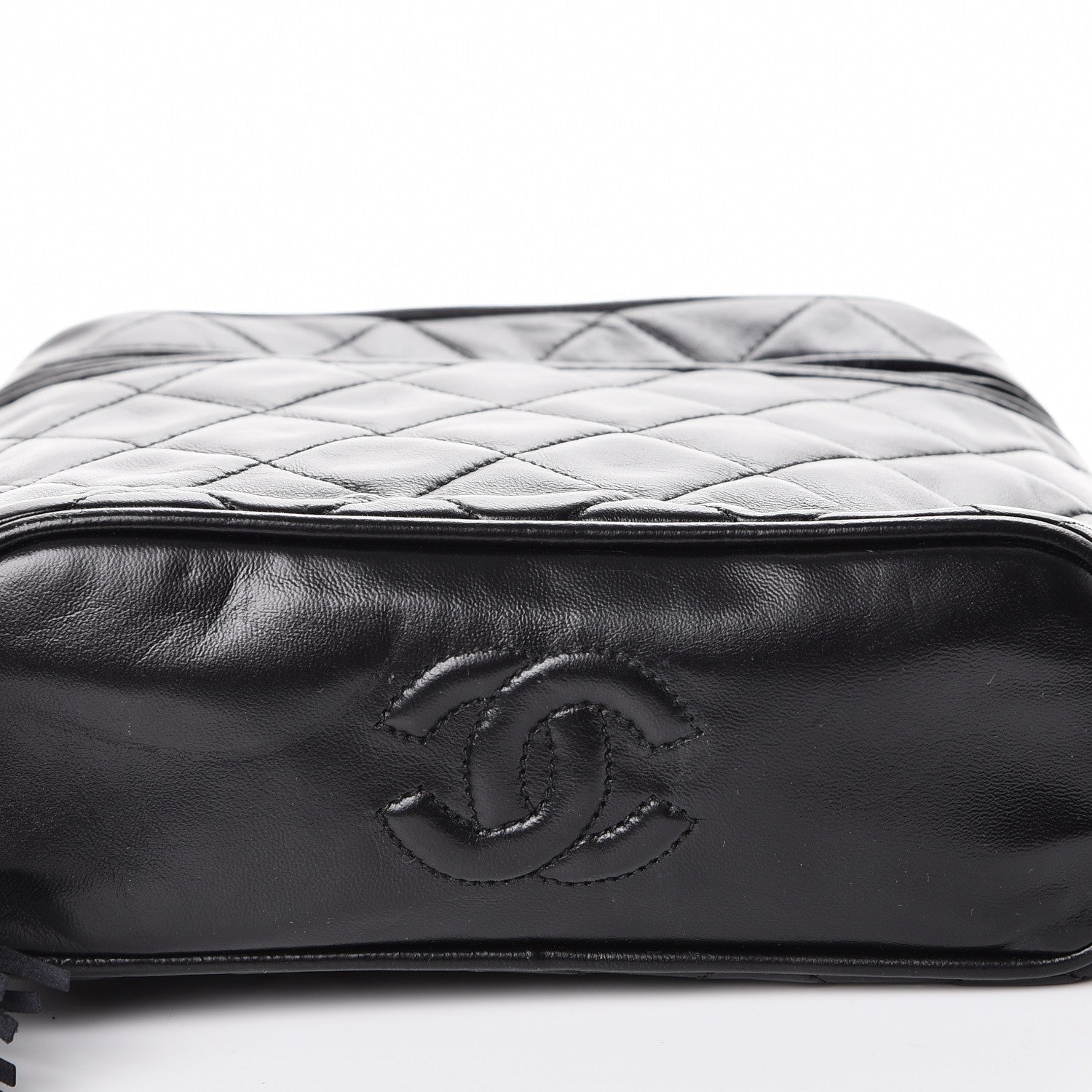 Chanel Lambskin Quilted Tassel Shoulder Bag Black 5 of 9