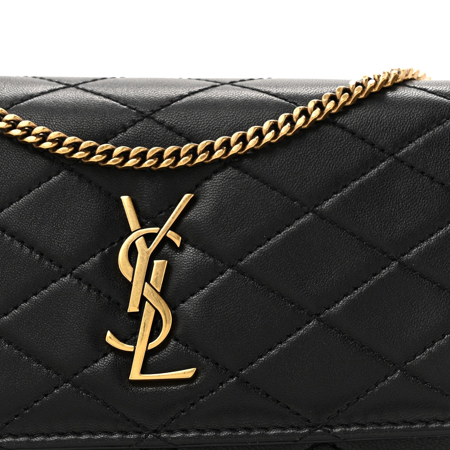 Saint Laurent Lambskin Quilted Gaby Phone Holder Crossbody Bag Black 8 of 16