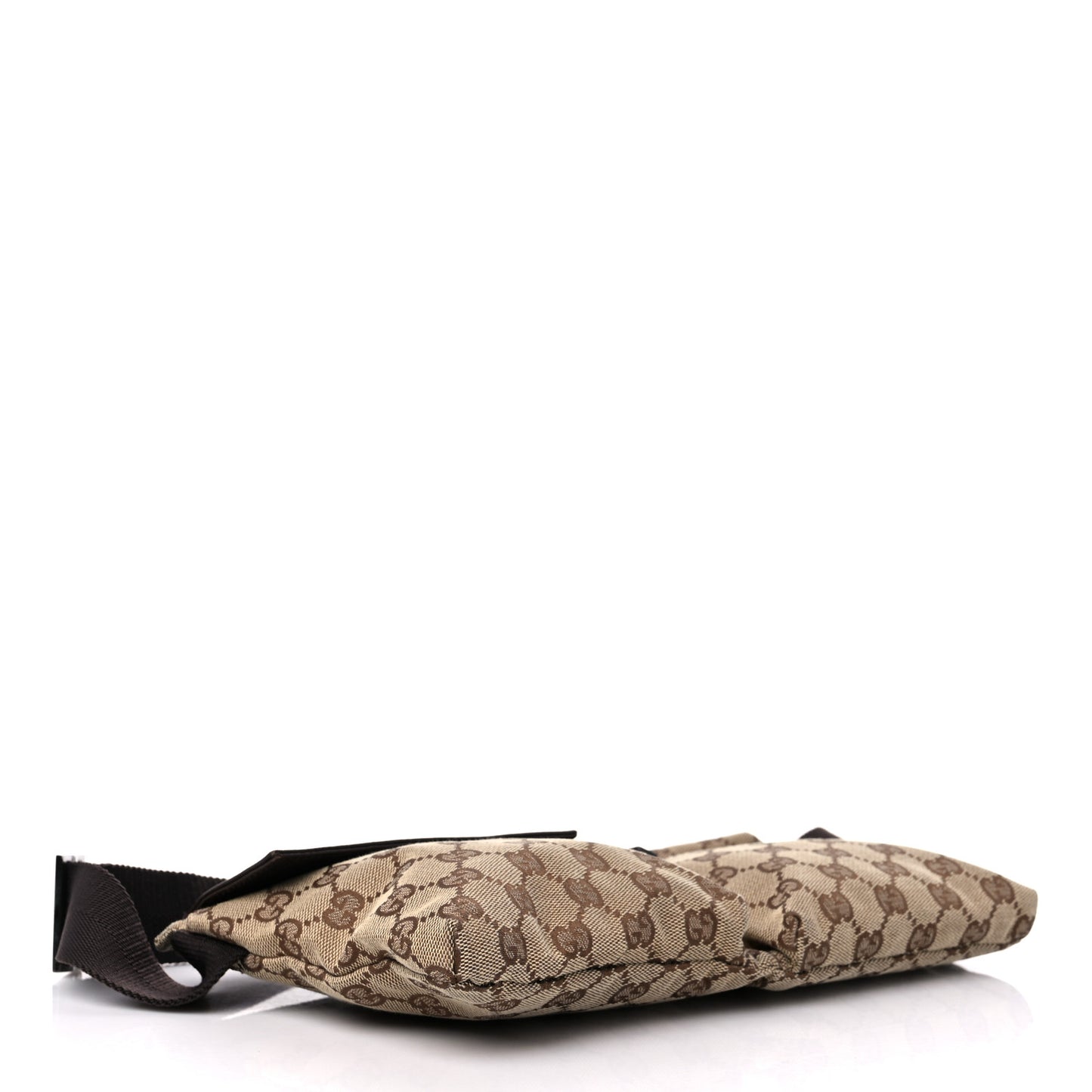 GG Monogram Double Pocket Belt Bag Dark Brown