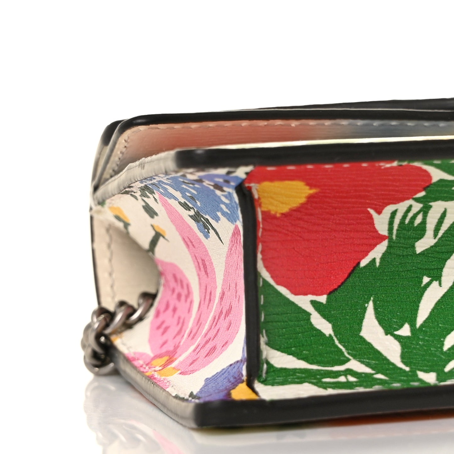 X KEN SCOTT New Shangai Calfskin Jardin D'Avril Floral Print Super Mini Dionysus Shoulder Bag Ivory Pink